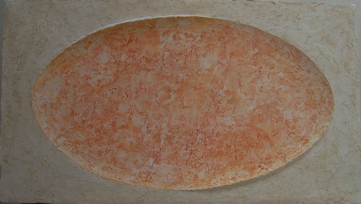 2006,Červený otisk plodu ,sádra, 88x50cm