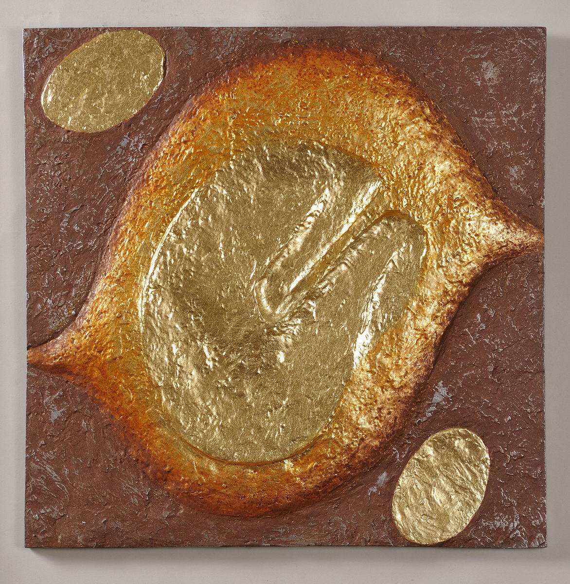 2011,Otisk plodu ,cín, 30x30 cm