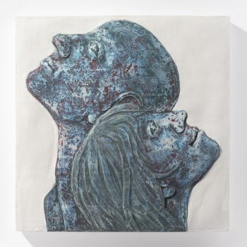 2014, Souznění II, Sklo-cement, 30x30 cm, 2014, Harmony II, glass-cement, 30x30 cm,