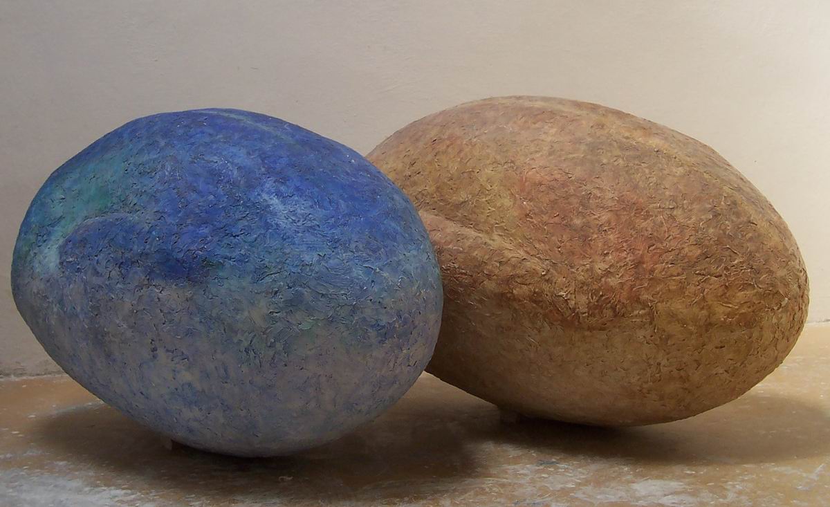 2003,Ženské a mužské vejce ,sádra, 60 cm