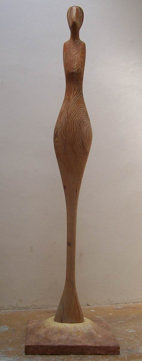 2004,Dívčí jádro ,drevo,sádra, 195 cm