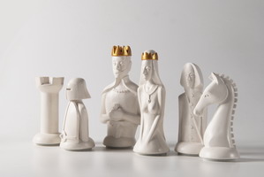 2018, Šachy-bílé figury, Acrystal 10-14 cm, 2018, Chess-white figures, Acrystal, 10-14 cm