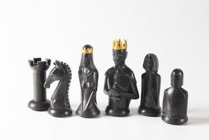 2018, Šachy-černé figury, Acrystal, 10-14 cm, 2018, Chess-black figures, Acrystal, 10-14 cm